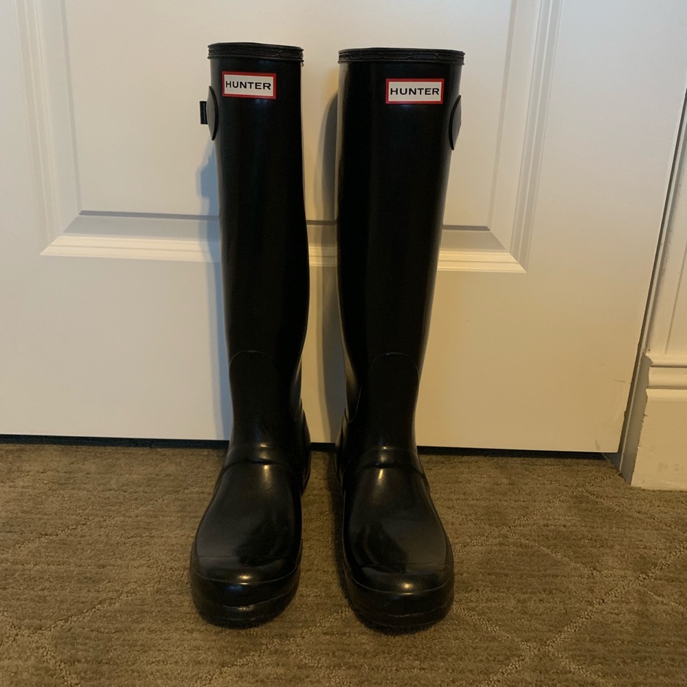 HUNTER Boot, Gloss Black, UK 6/EU 39/US 7M/8F